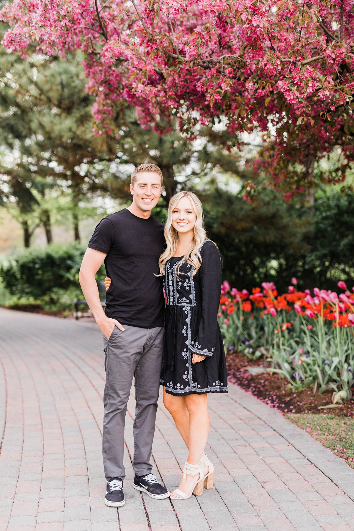 Thanksgiving Point Utah Tulip Festival Engagement Session with Flowers, Engagement Photography