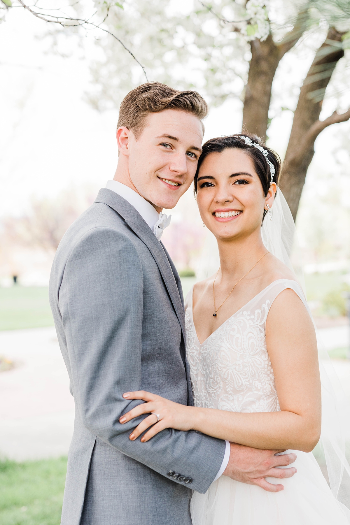 Small intimate backyard spring wedding , Utah wedding photography at Draper Park