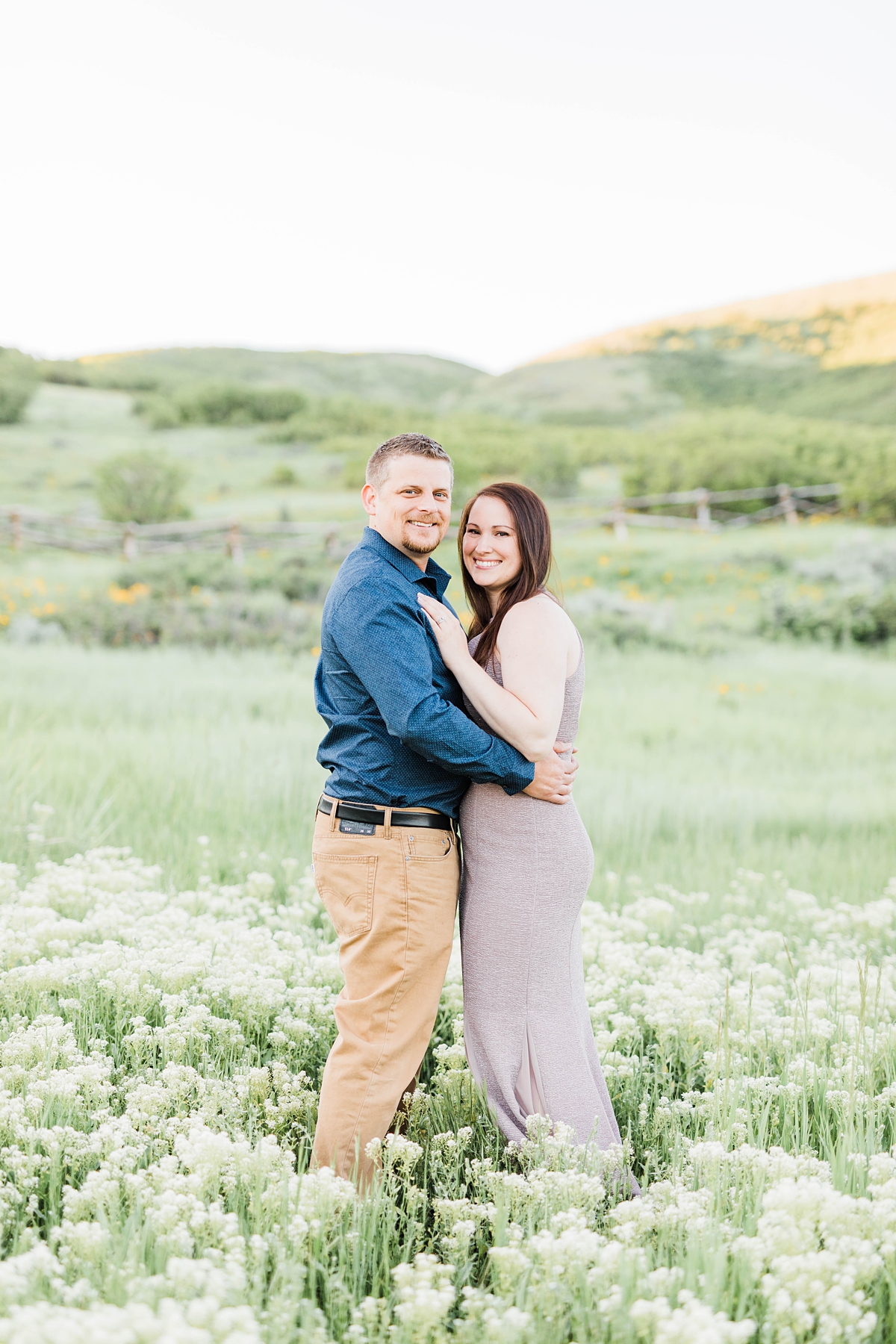 Park City Mountain Scenery with lake view anniversary photos, Utah engagement photography