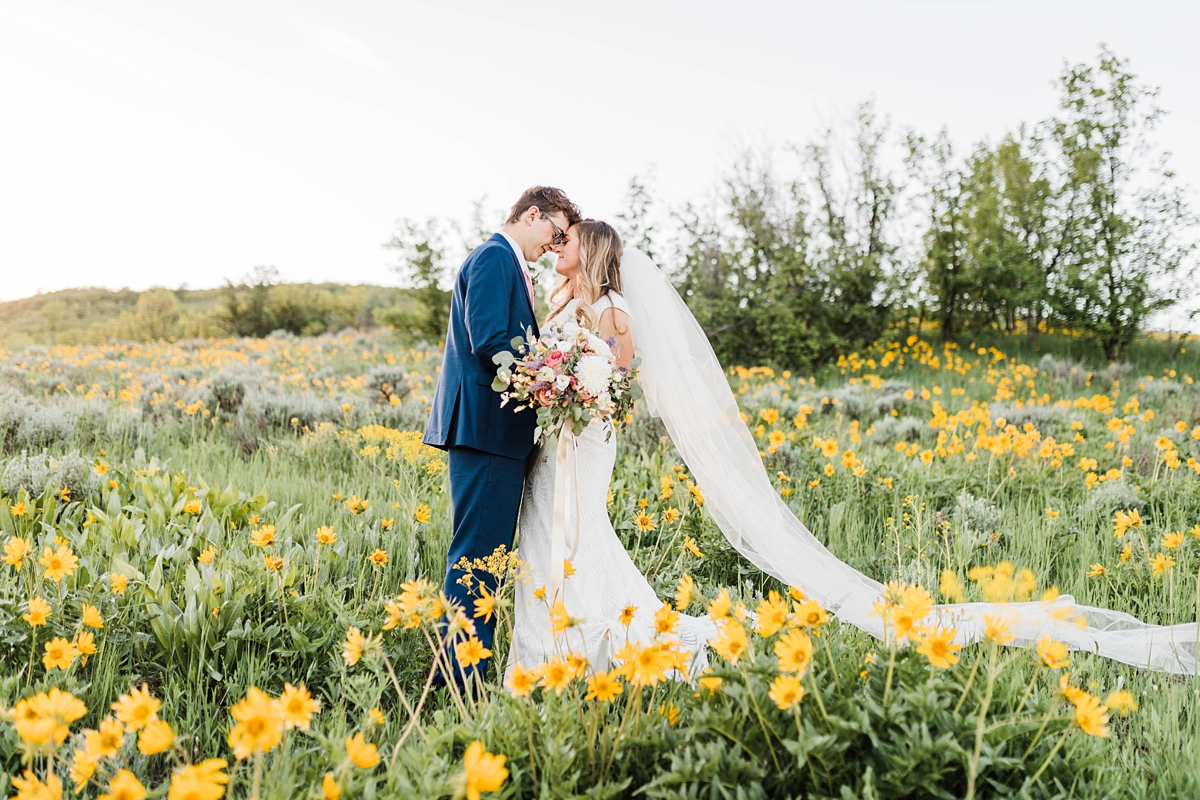 Ogden LDS Temple wedding and Talia Event Center Center wedding, Utah wedding Photography, Ogden Canyon wildflower mountain bride and groom