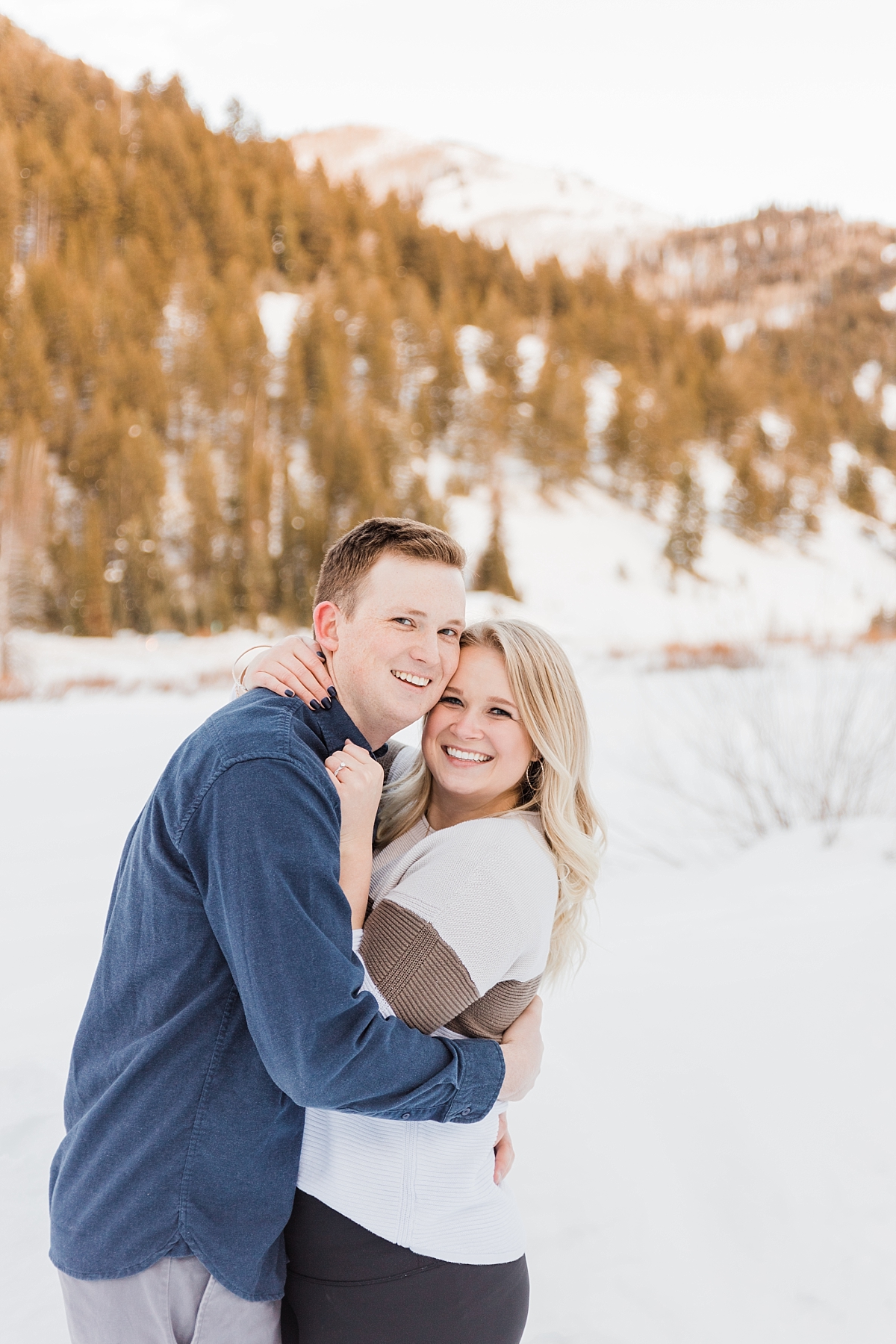 Winter engagement session at Jordan Pines Campground, Utah engagement pictures, Utah wedding photographer, photography by Tasha Rose