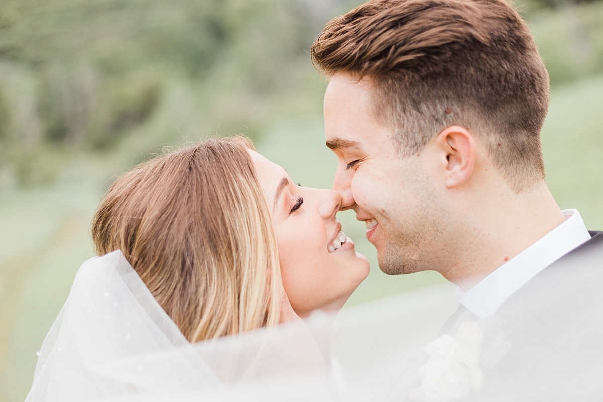 Bride and groom in the mountains