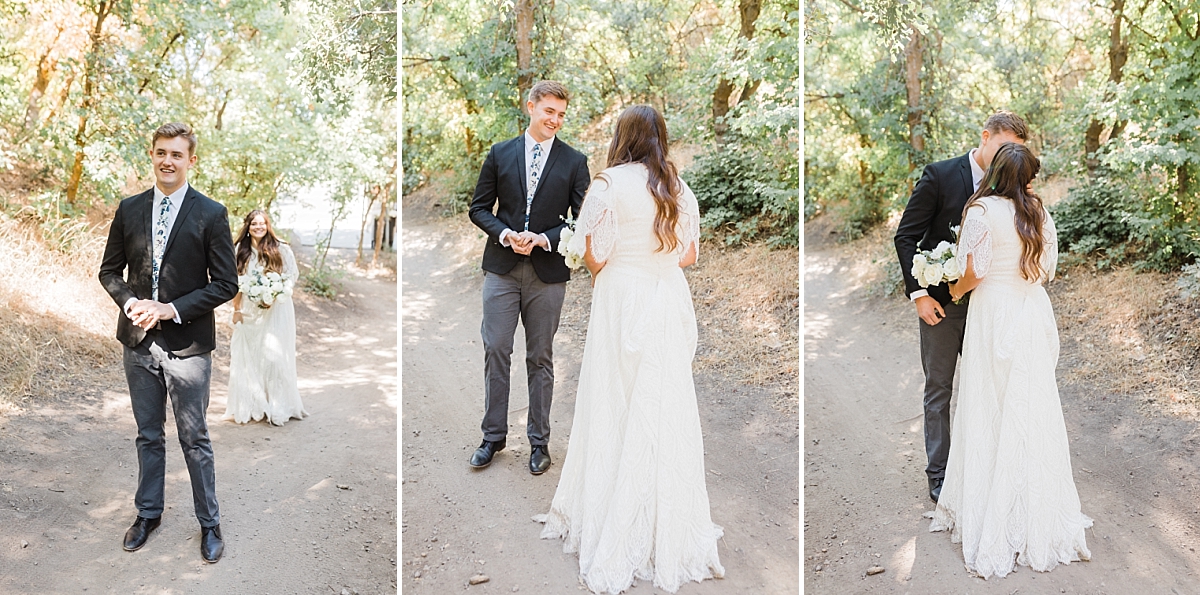 Bride & Groom at outdoor bridal session