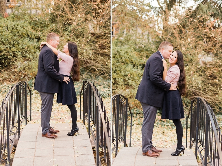 Couple at outdoor engagement session