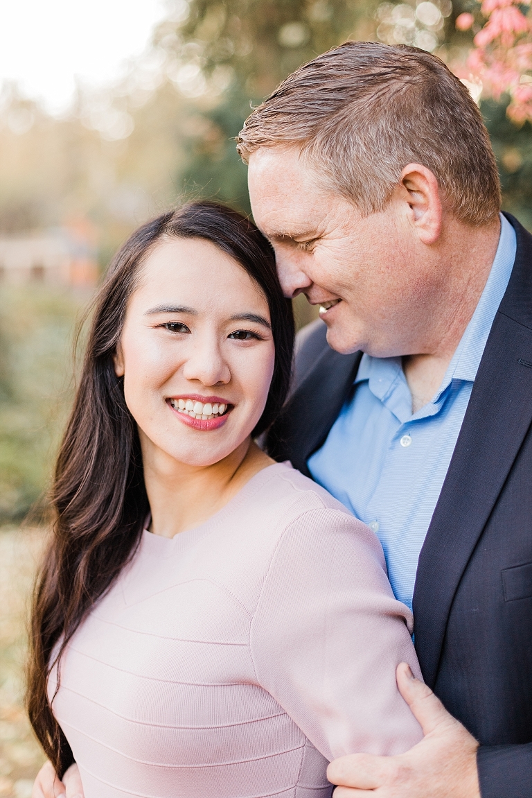 Couple at outdoor engagement session