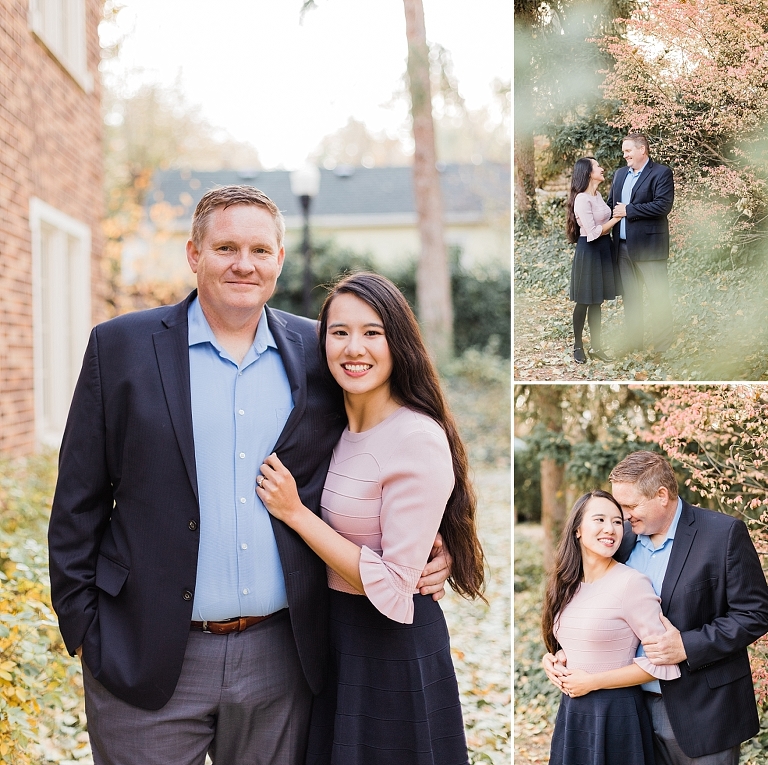 Couple at outdoor engagement session