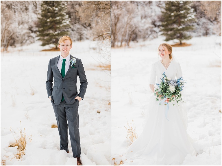 Winter bridal photos in Utah