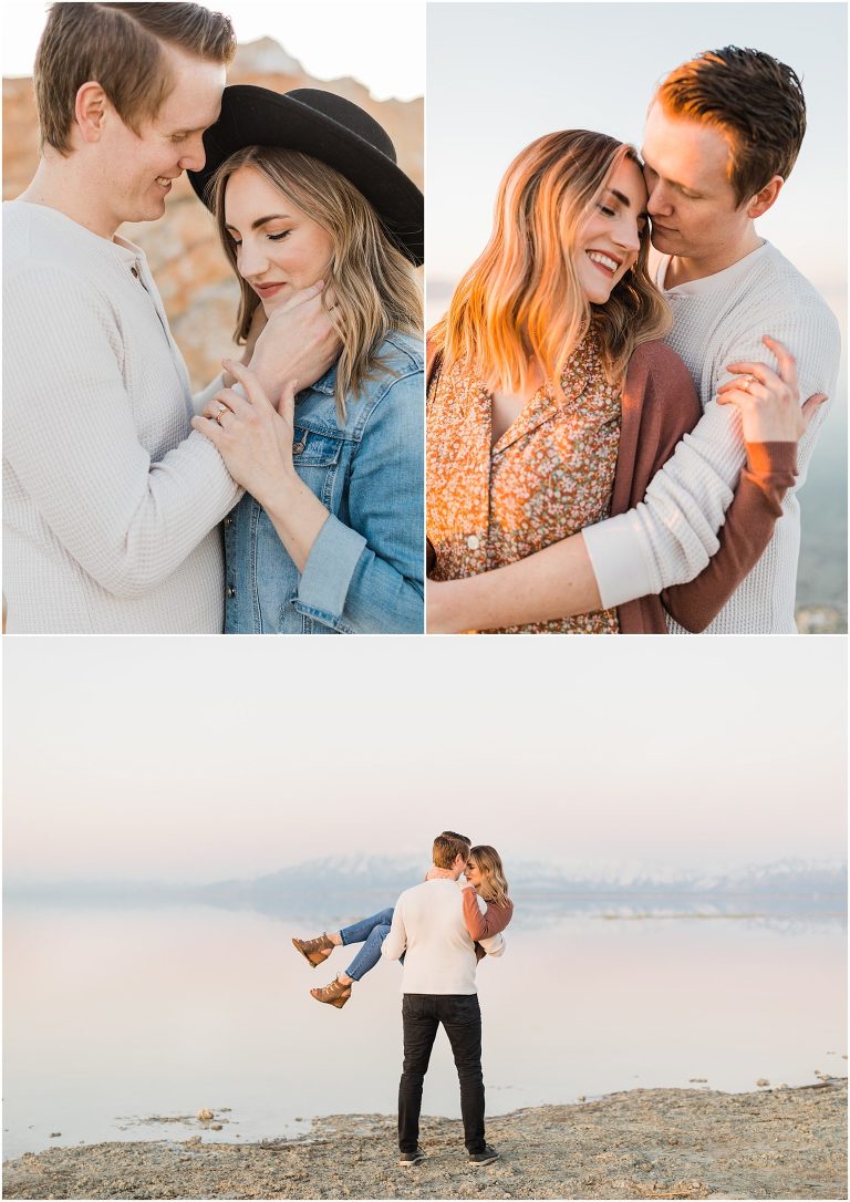 Pictures of husband and wife at Antelope Island