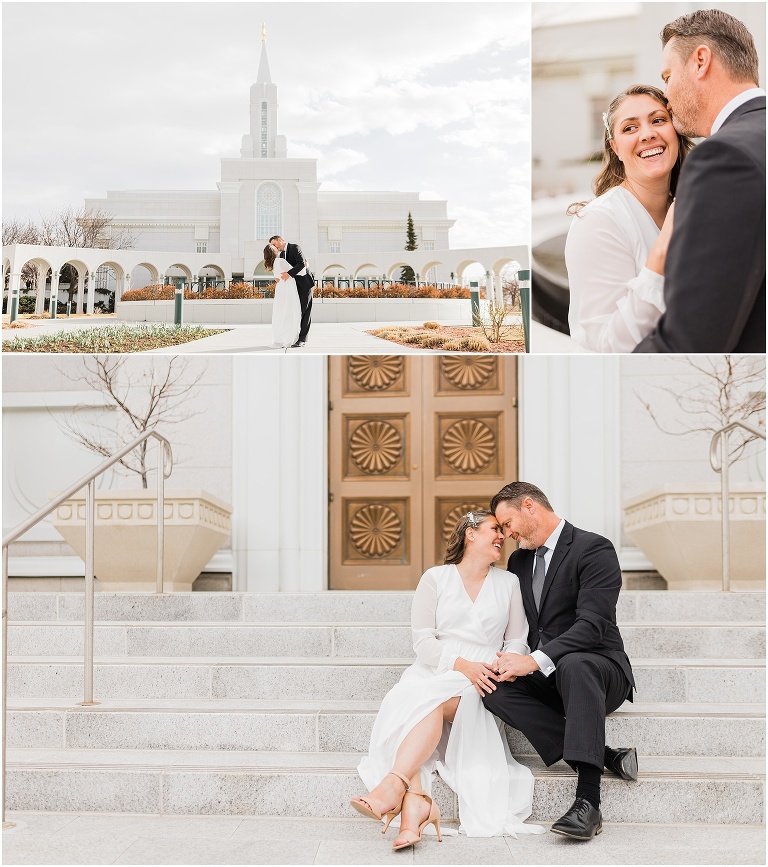 pictures of married couple at bountiful temple in Utah