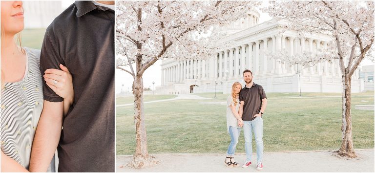 Utah cherry Blossom Engagement Shoot 