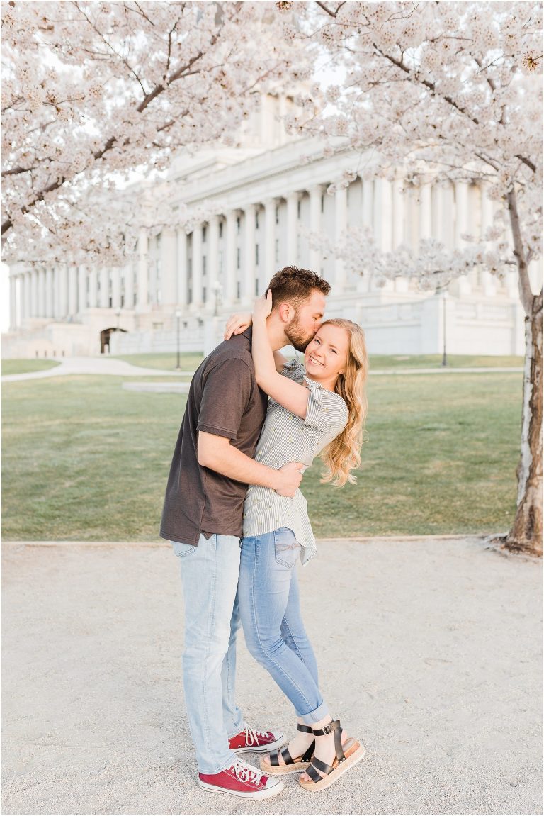 Utah cherry Blossom Engagement Shoot 