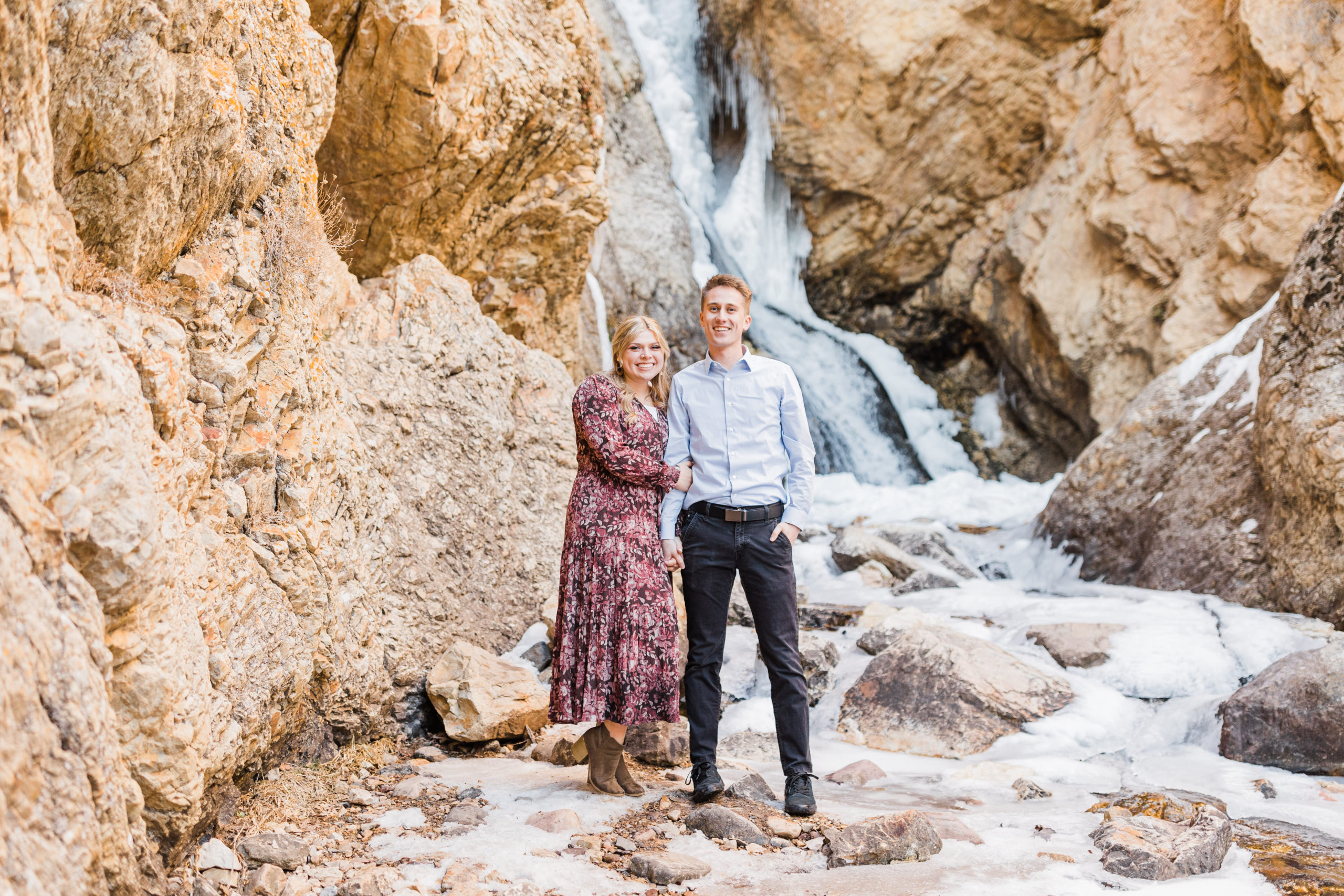 Magical Utah Waterfall Engagement Session